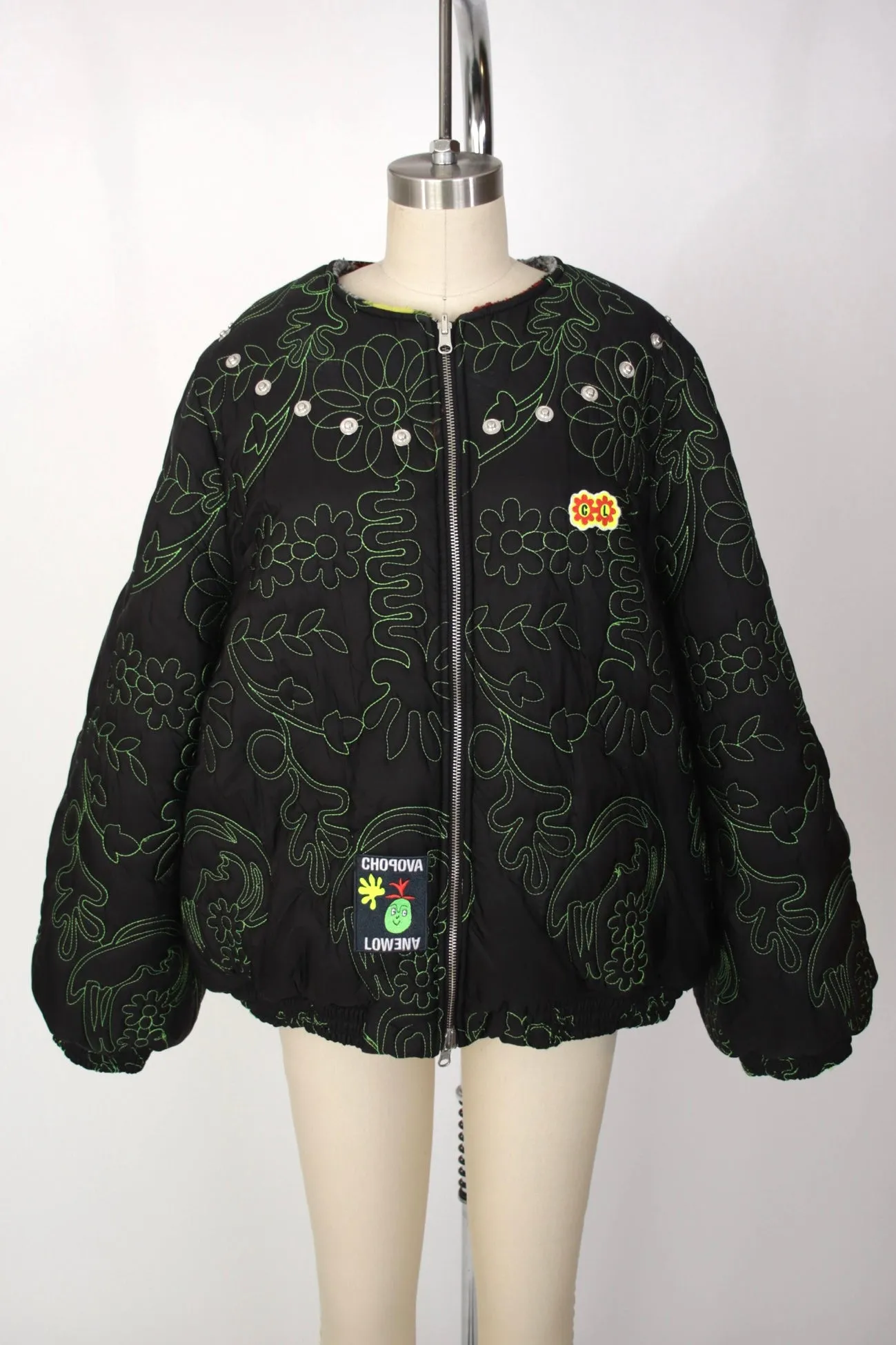 Chopova Lowena Reversible Embroidered & Fleece Jacket
