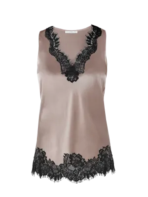 Coco Lace Tank - Nude Crystal/Black Lace