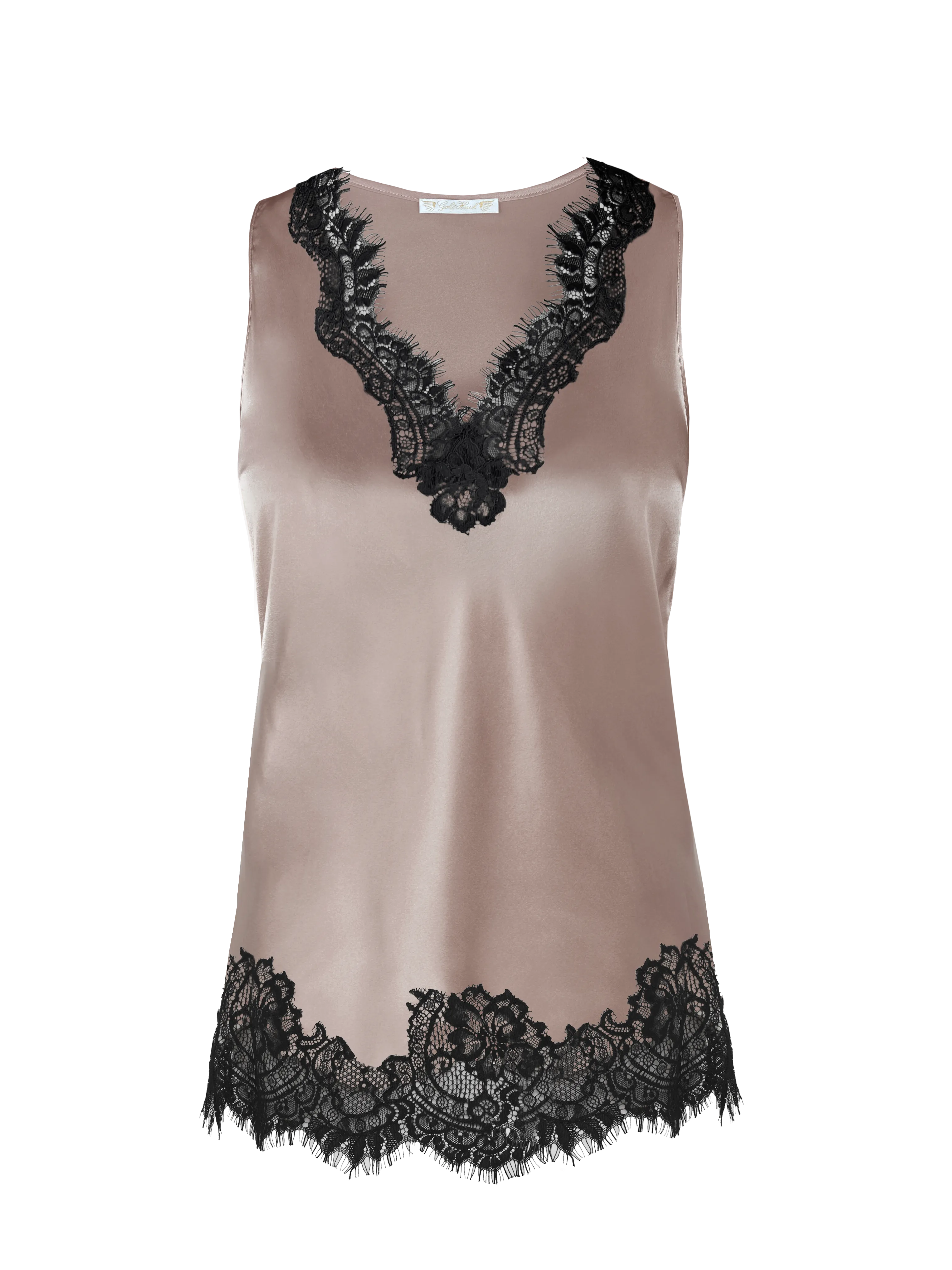 Coco Lace Tank - Nude Crystal/Black Lace