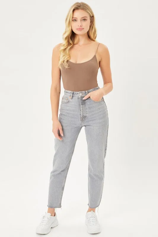 Cocoa Brown Ribbed Bodysuit