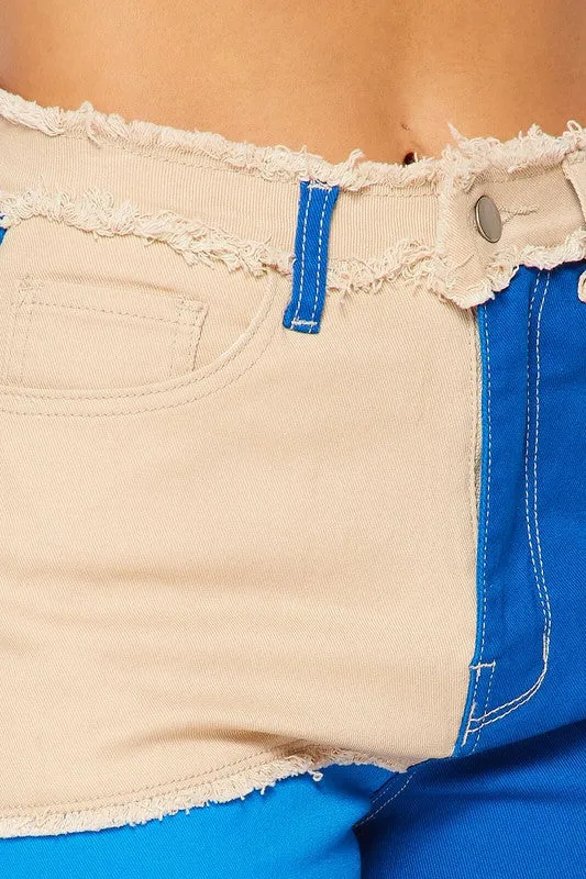 Color Block Patchwork Pants