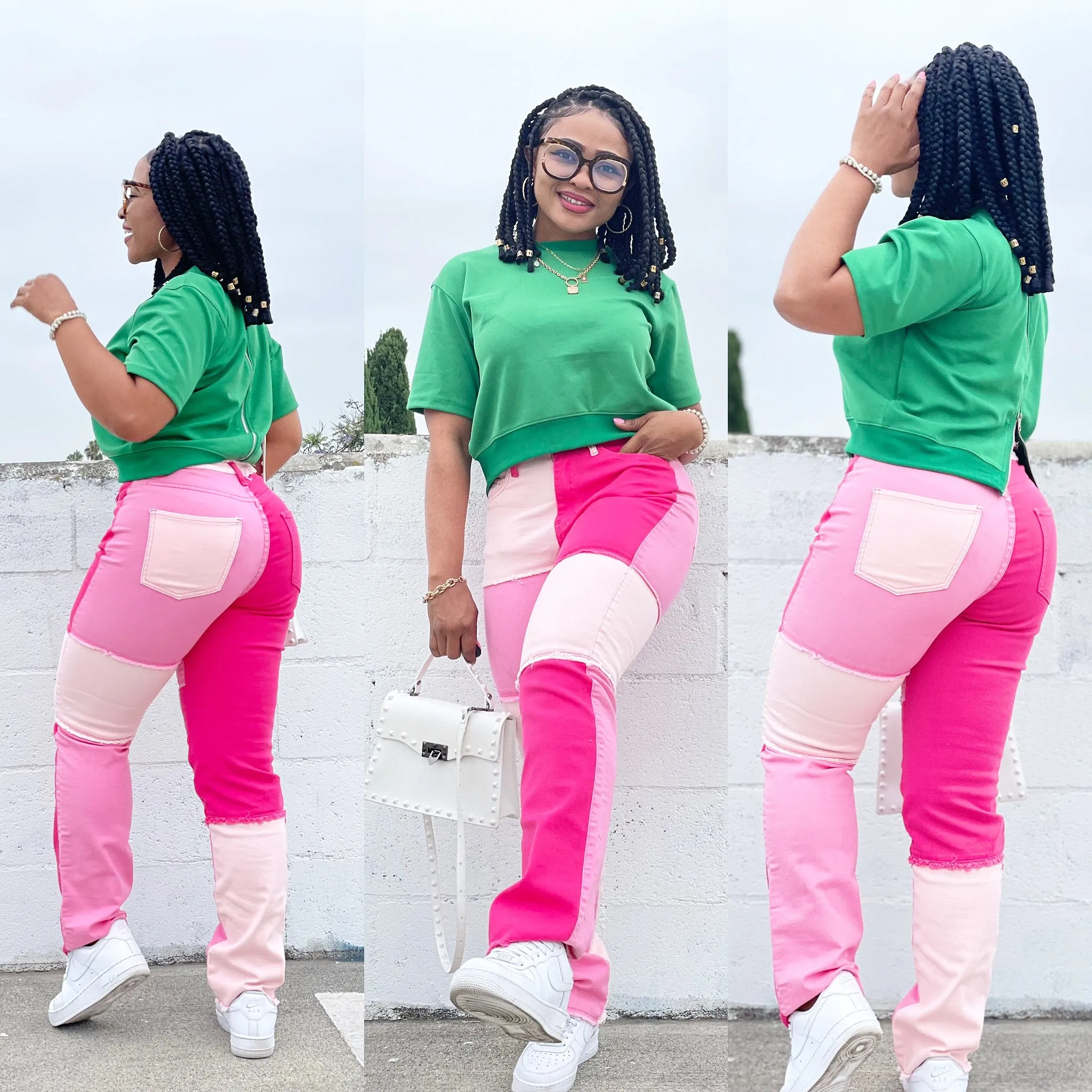 Color Block Patchwork Pants