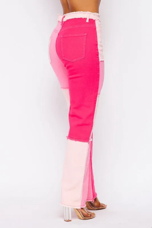 Color Block Patchwork Pants