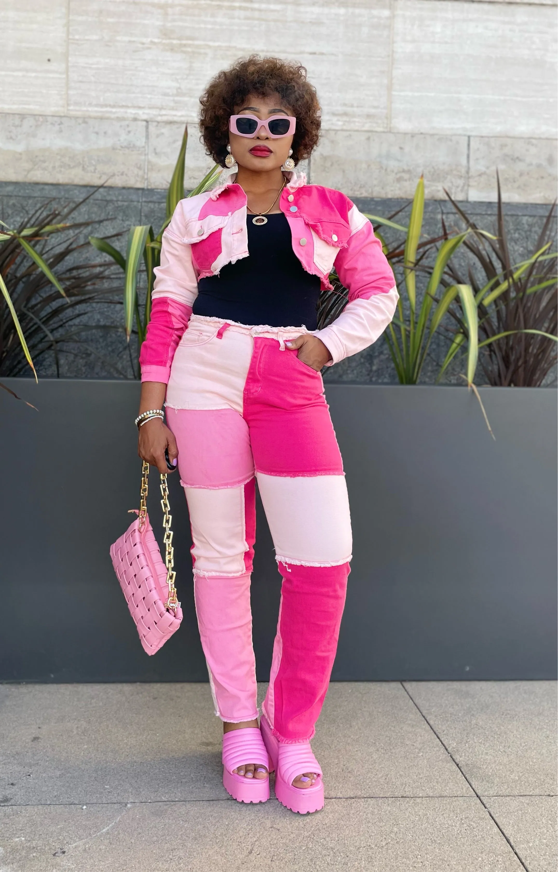 Color Block Patchwork Pants
