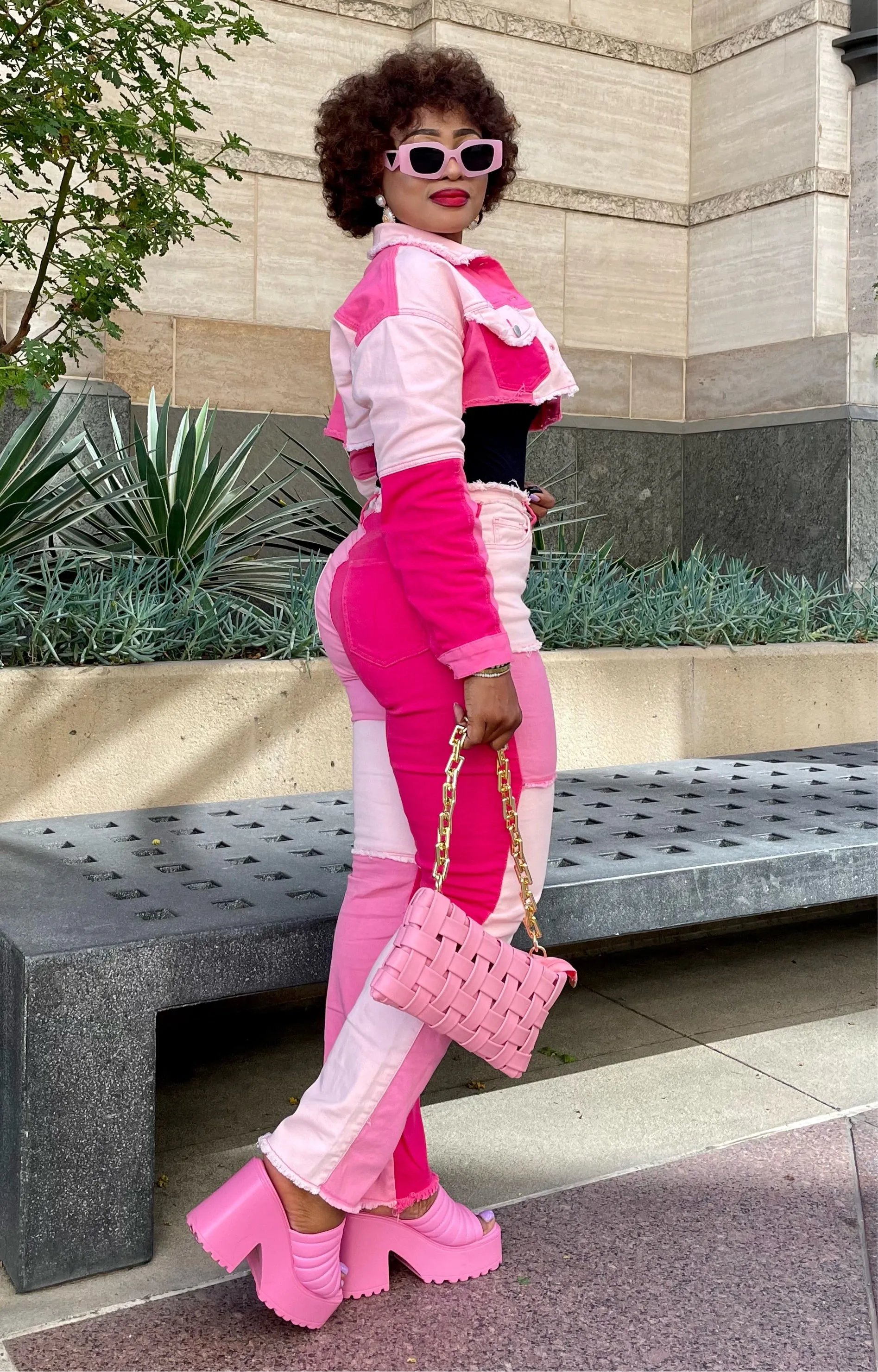 Color Block Patchwork Pants