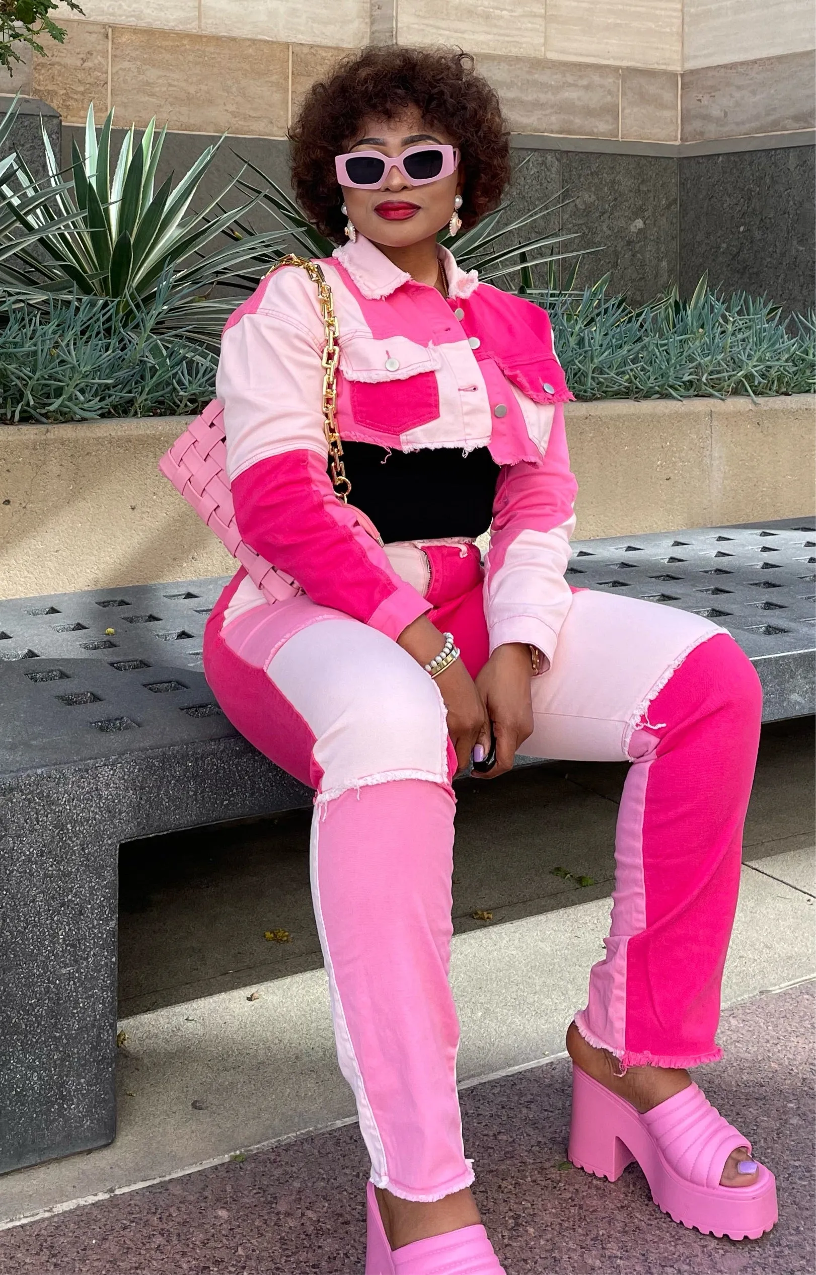 Color Block Patchwork Pants