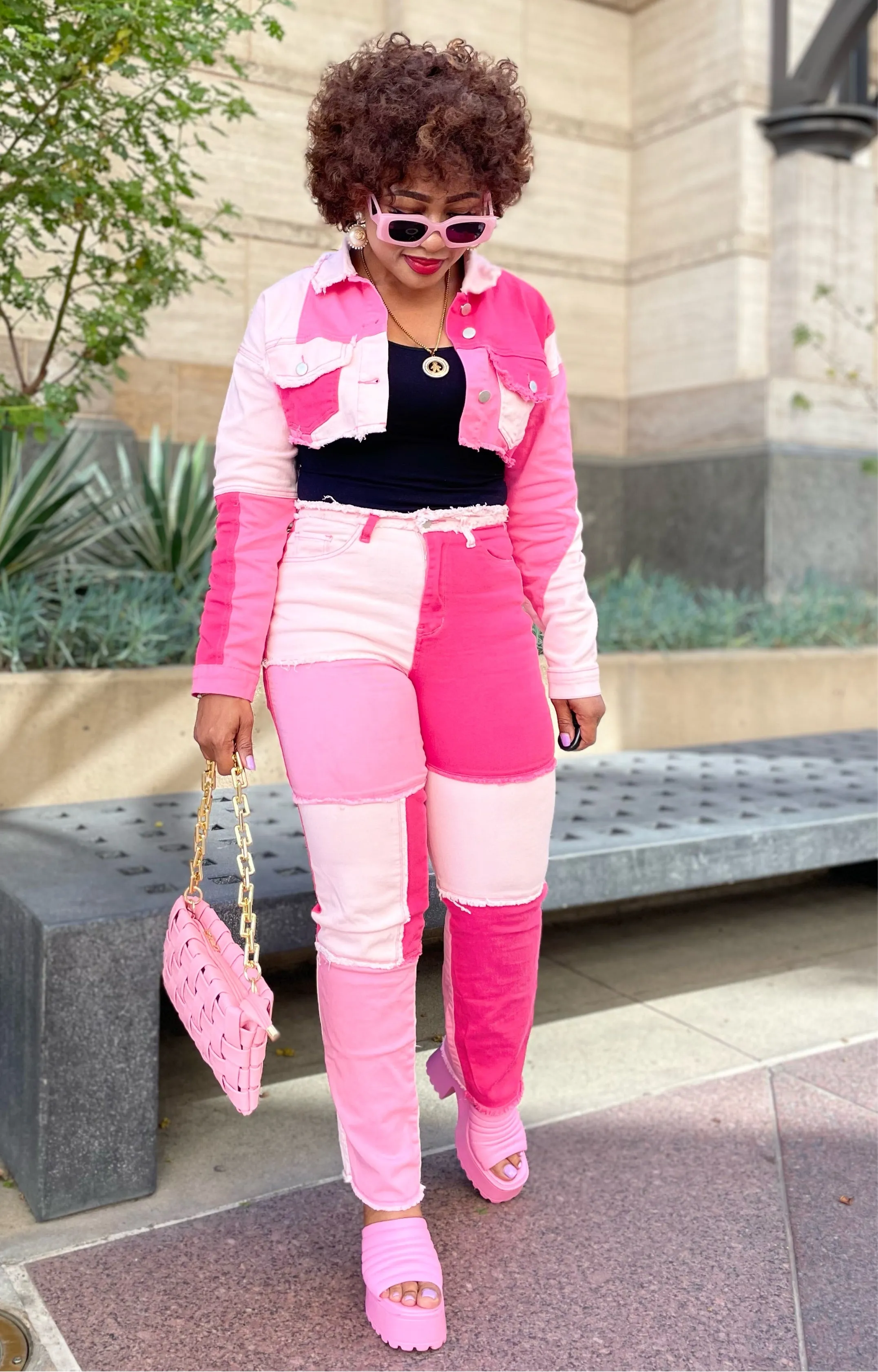 Color Block Patchwork Pants