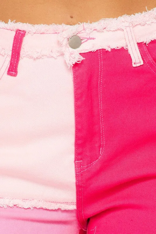 Color Block Patchwork Pants