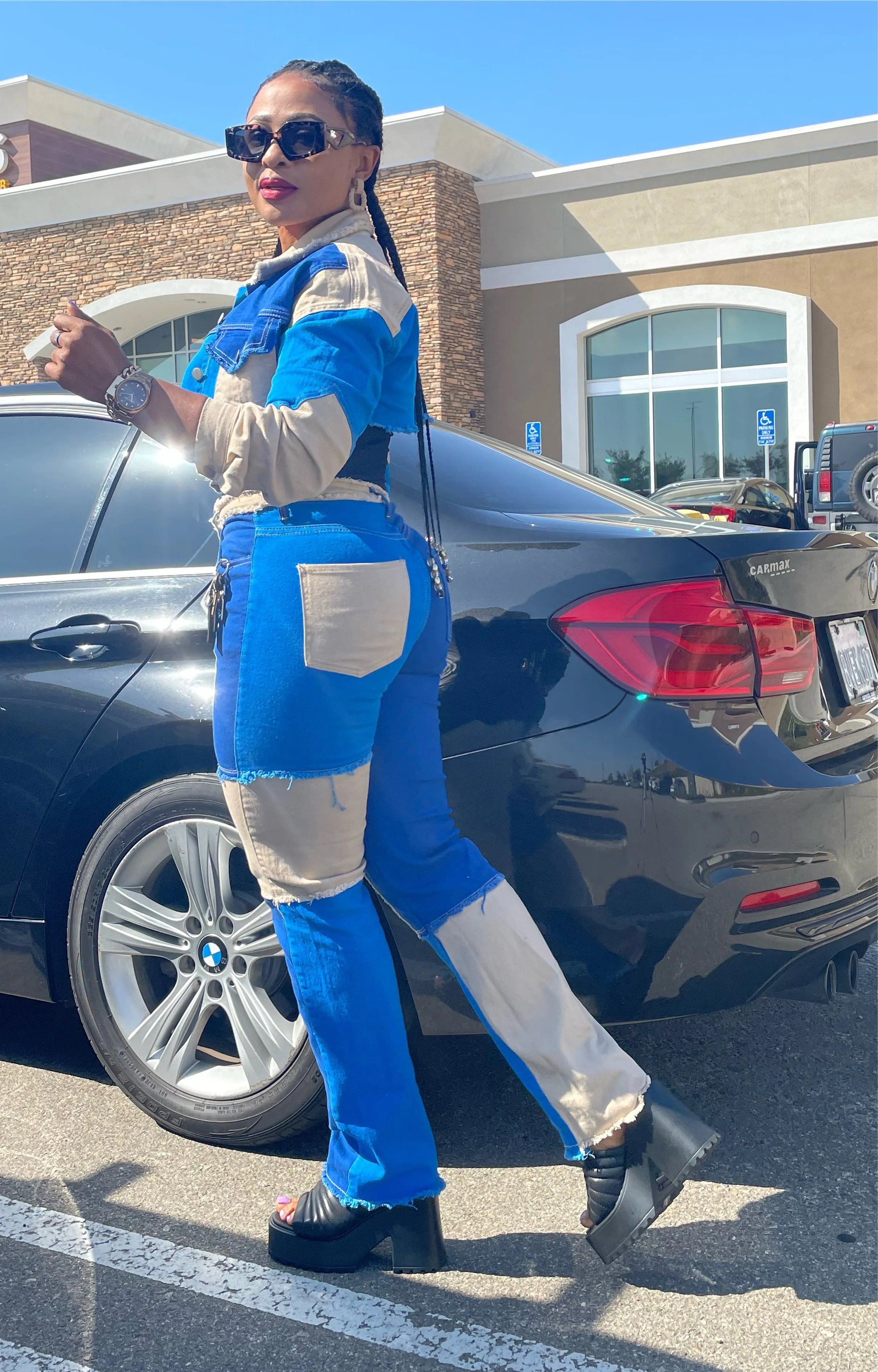 Color Block Patchwork Pants