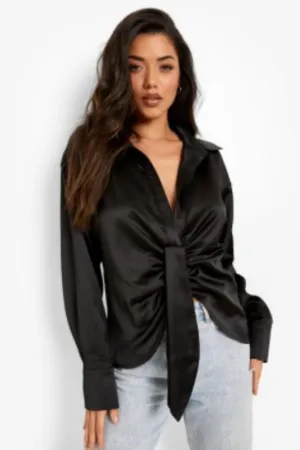 Counting Days Satin Black Top