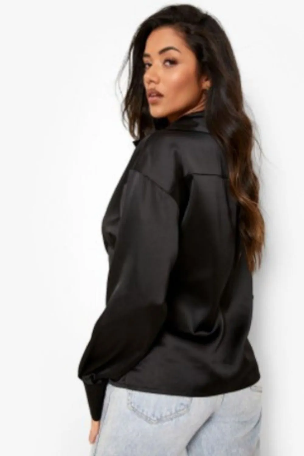 Counting Days Satin Black Top