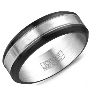 Crown Ring Black and White Cobalt Wedding Band