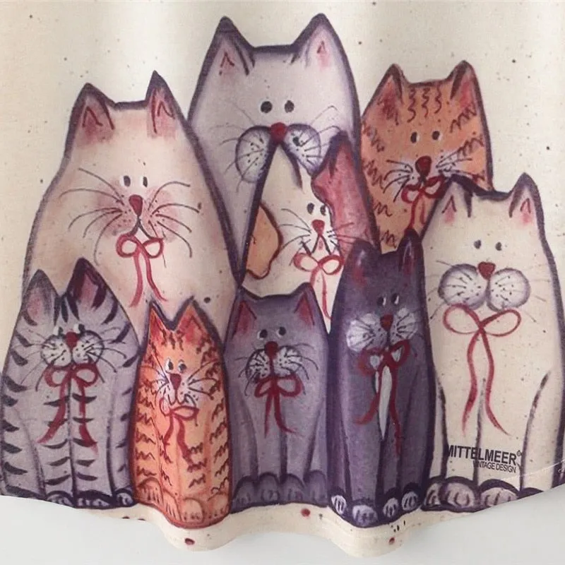 Cute Cat Print T-shirt