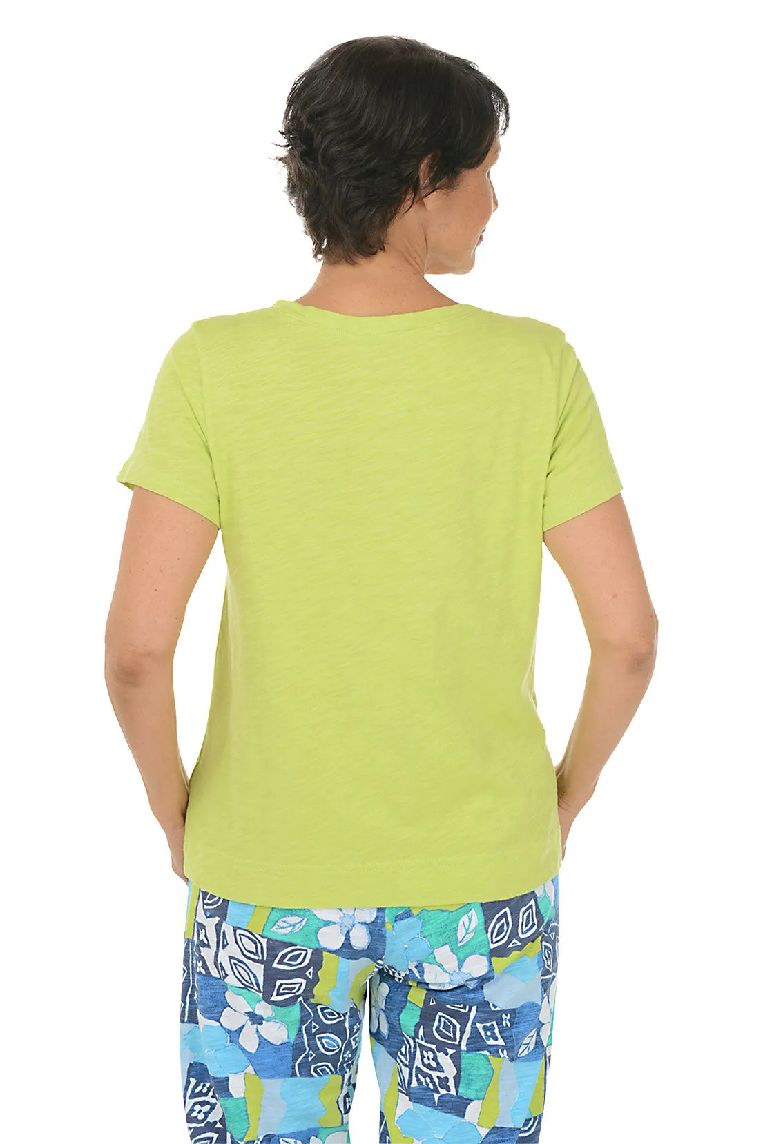 Daiquiri Painted Sunflower V-Neck Tee