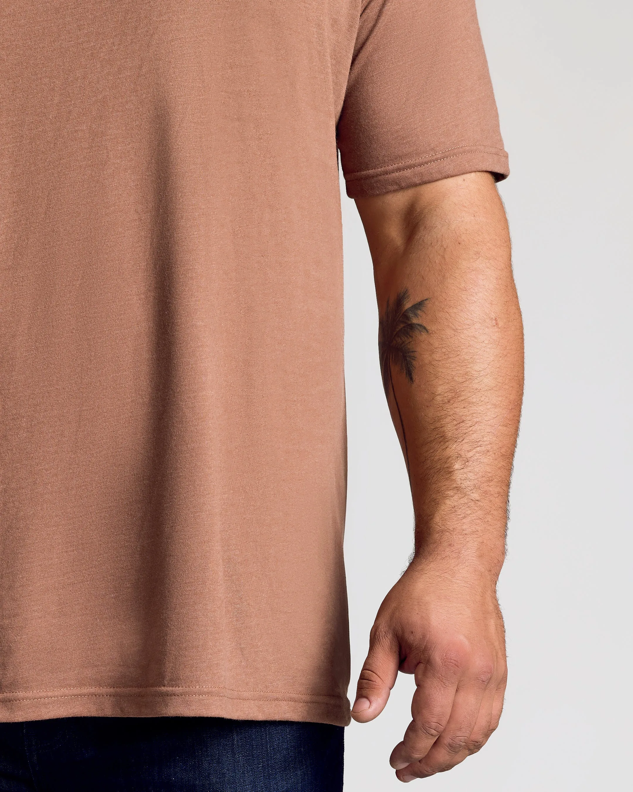 Dark Heather Sepia V-Neck Tee