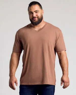 Dark Heather Sepia V-Neck Tee
