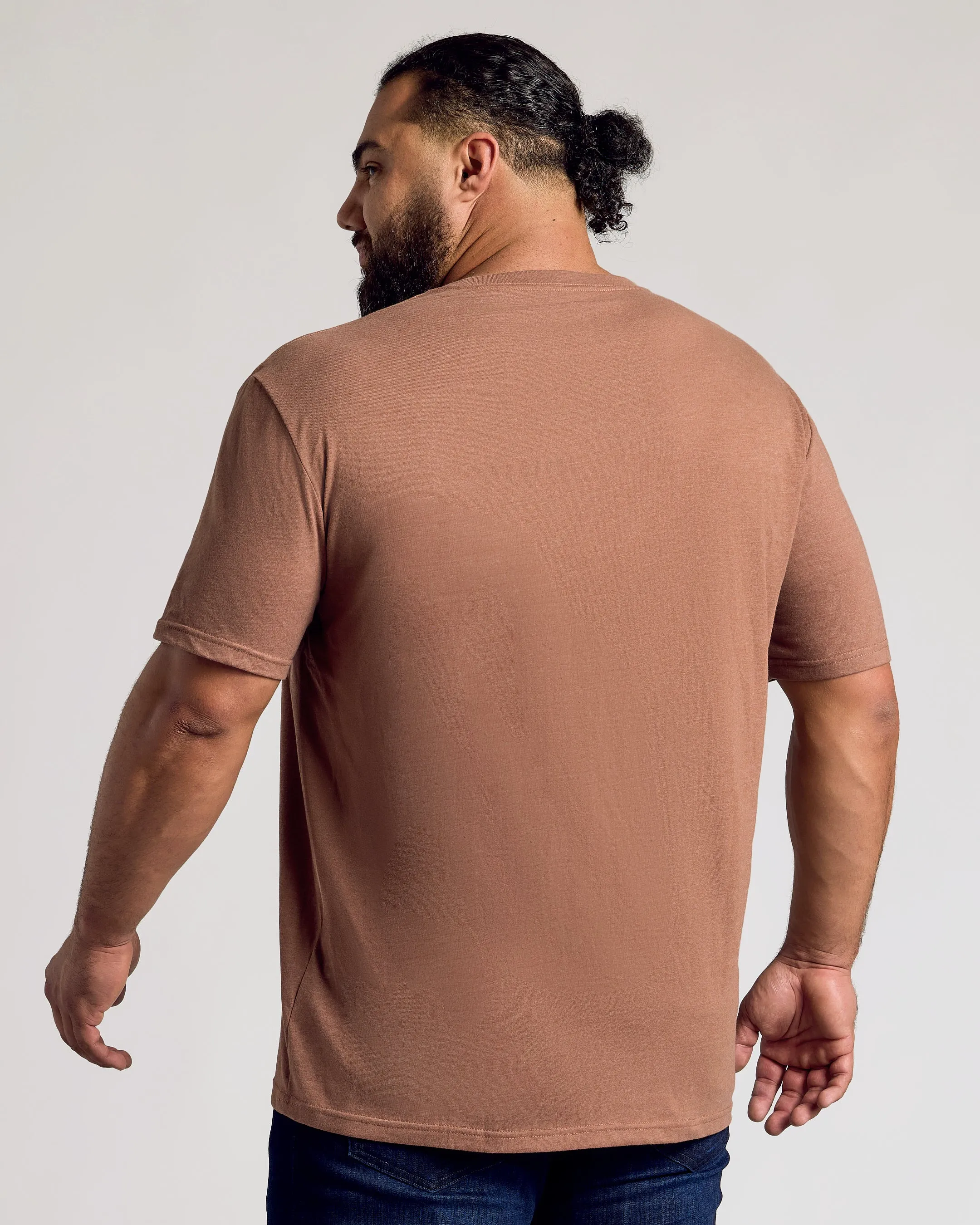 Dark Heather Sepia V-Neck Tee