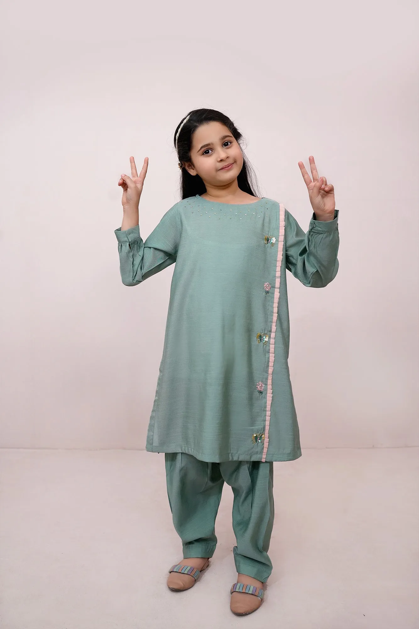 Dark Mint Embroidered Outfit