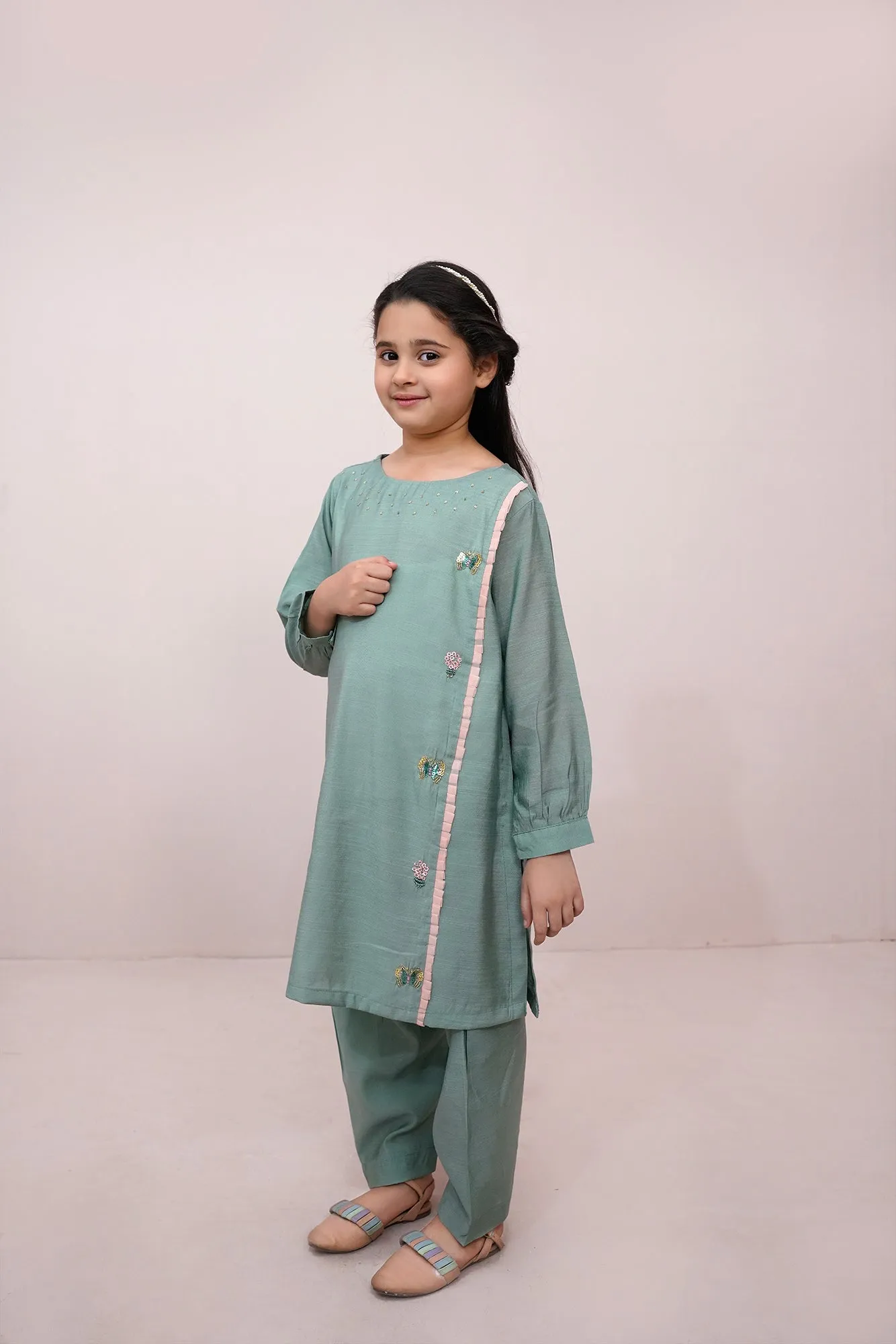 Dark Mint Embroidered Outfit