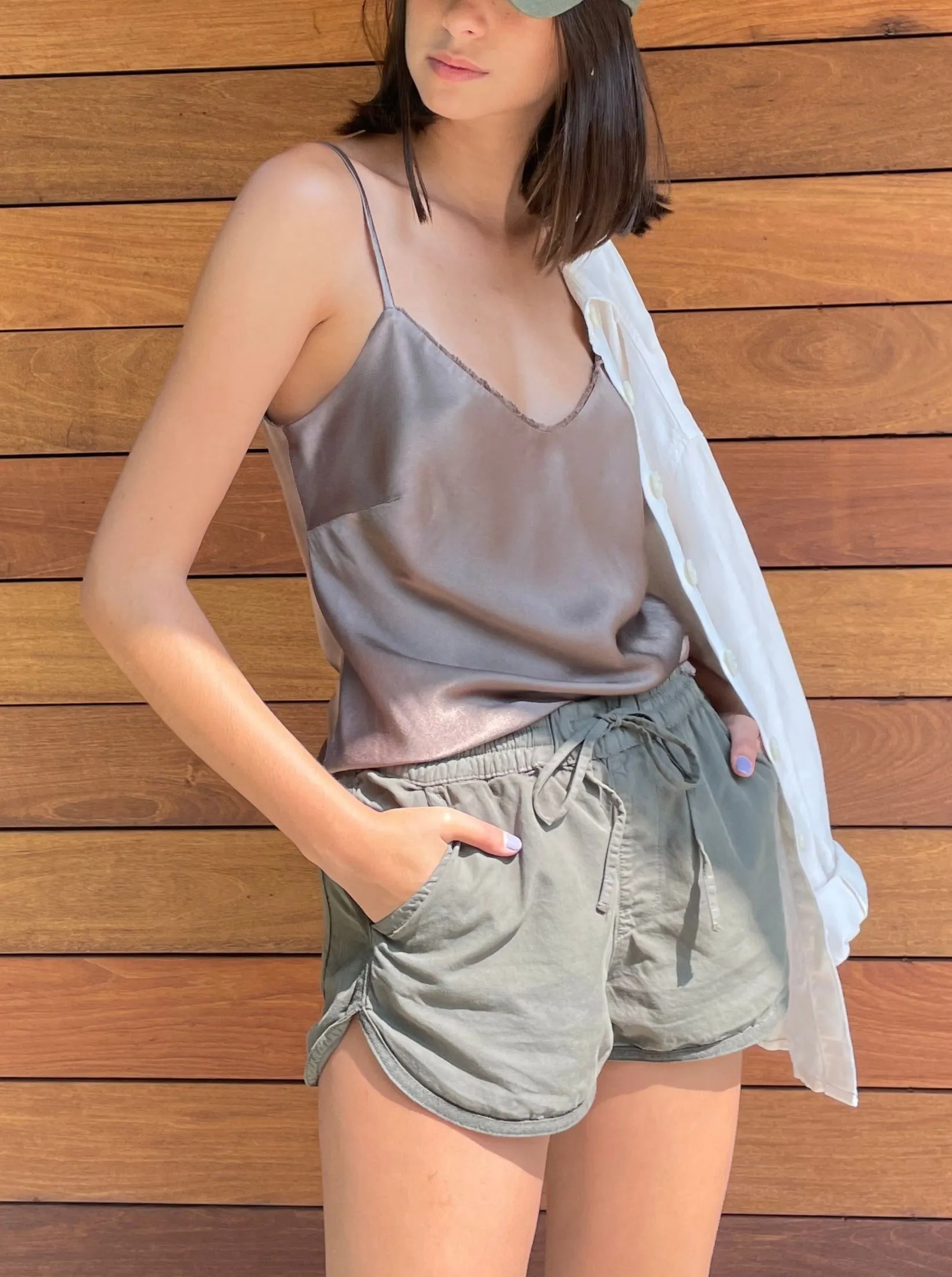 Dawn Cami Vintage Satin - Anthracite