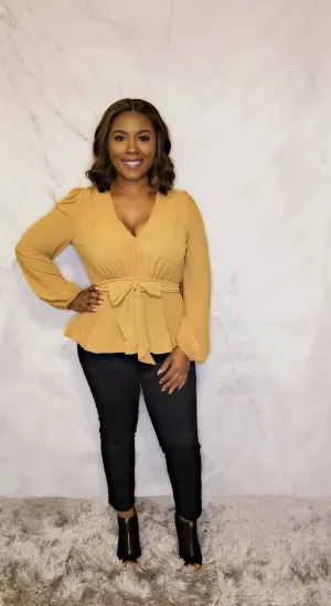 Deep V-Neck Chiffon Blouse
