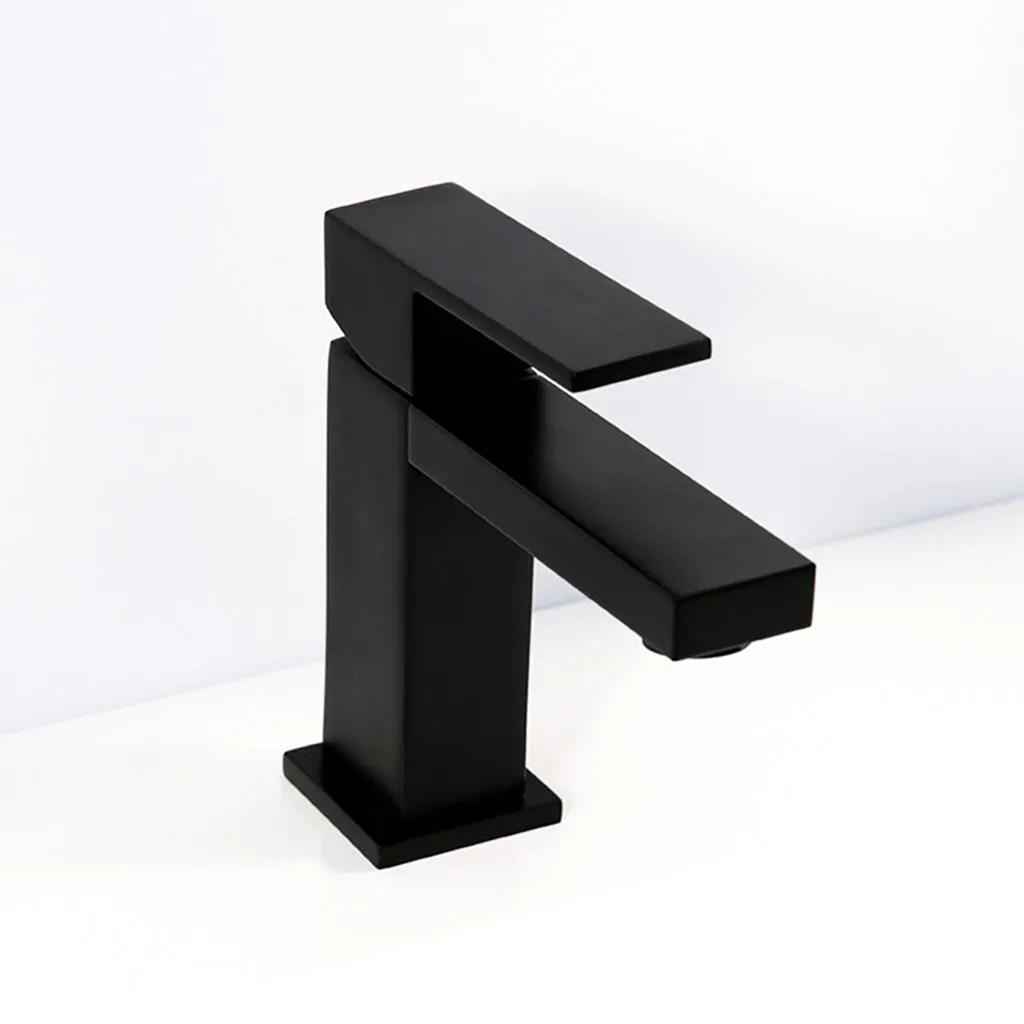 Devon Bathroom Faucet - Single Hole - 6" Brass/Matt Black