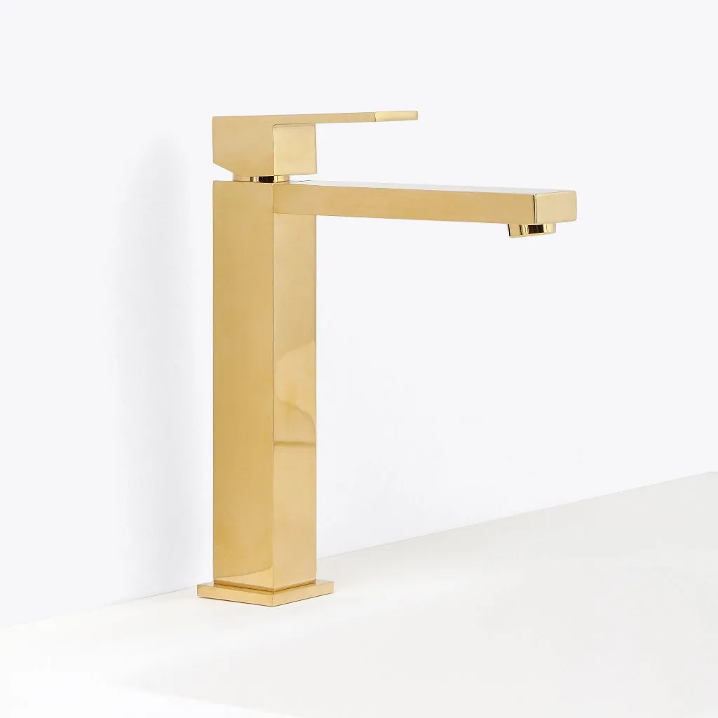 Devon Vessel Bathroom Faucet - Single Hole - 10" Brass/Gold