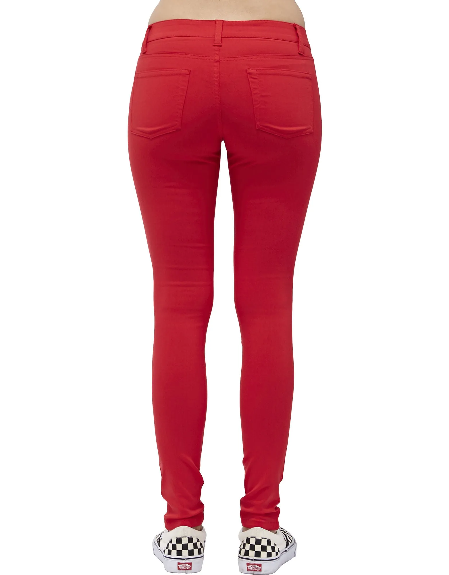 Dickies Girl Juniors' Mock 5-Pocket Super Skinny Pants | Black, Red