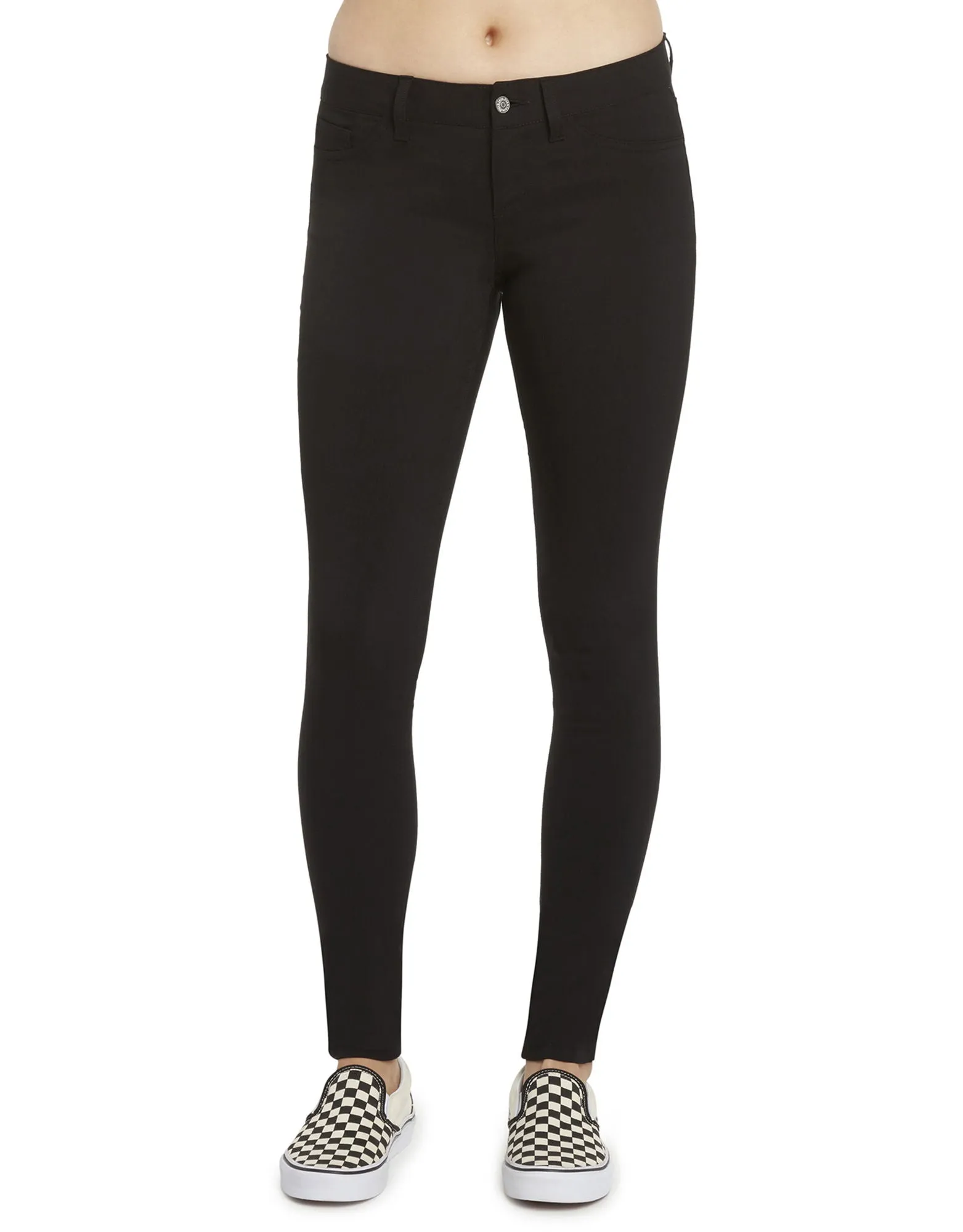 Dickies Girl Juniors' Mock 5-Pocket Super Skinny Pants | Black, Red