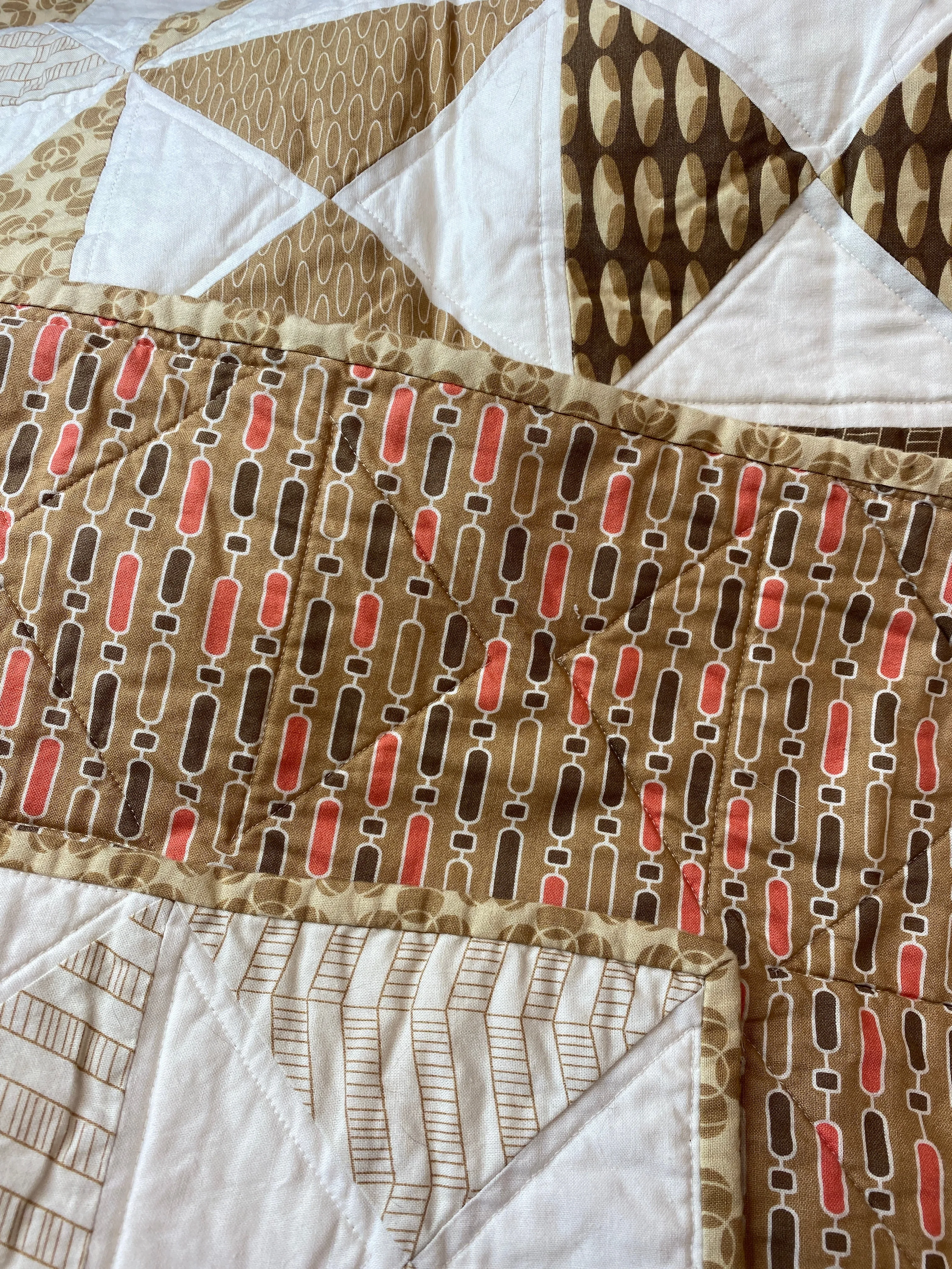 Dimensions in Tan {Handmade Quilt by Amy Ellis}