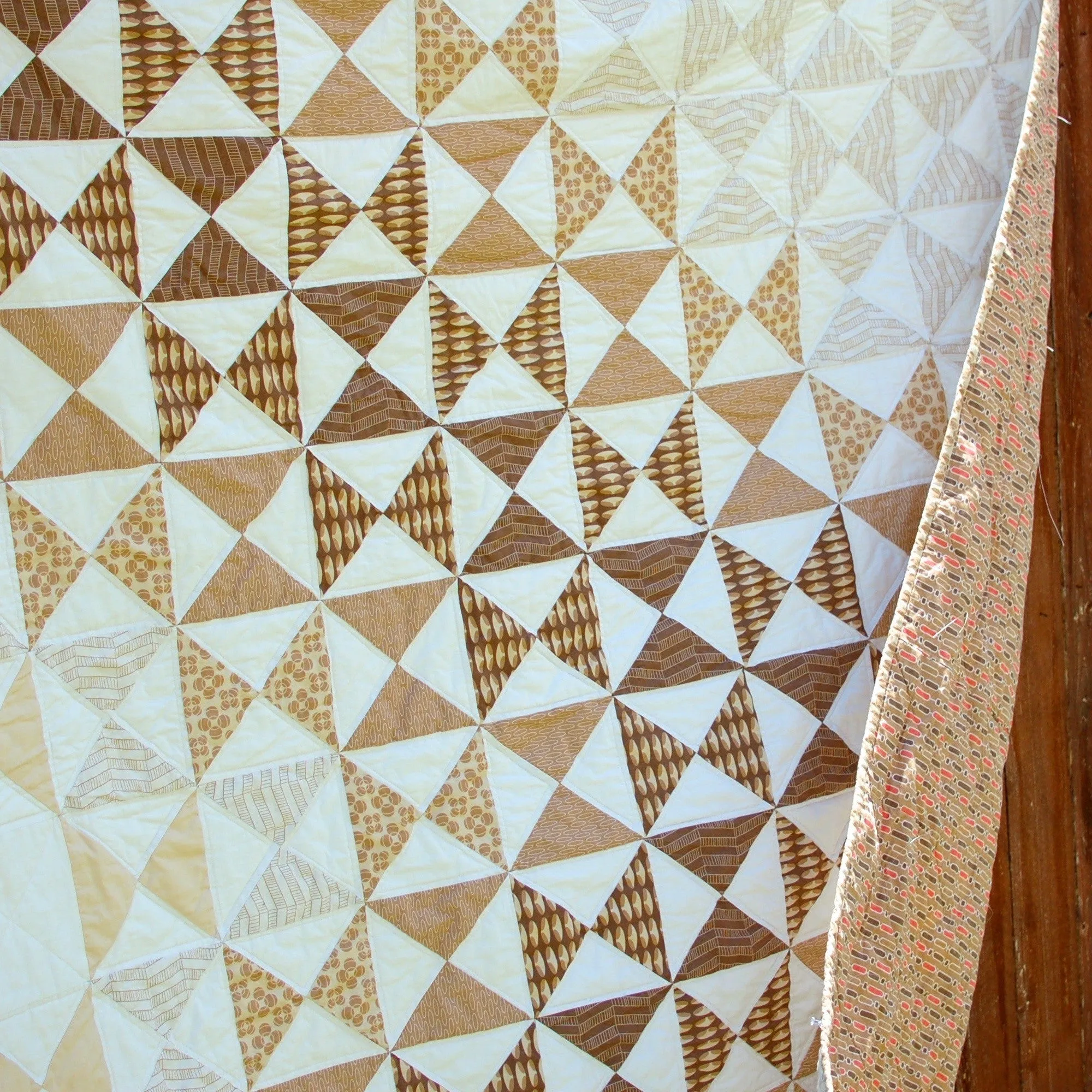 Dimensions in Tan {Handmade Quilt by Amy Ellis}