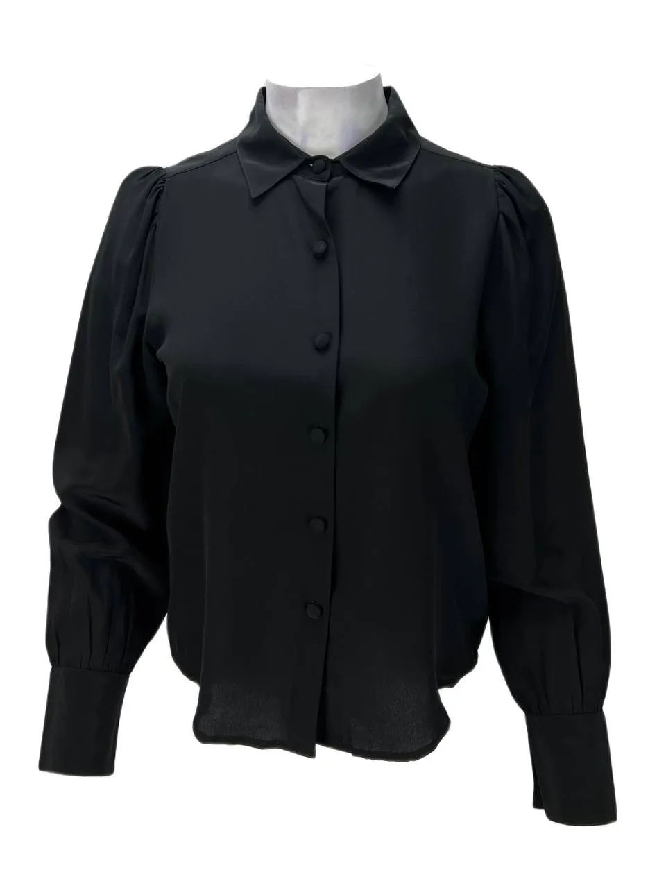 DL1961 Women's Black Marianna Hewitt Button Down Silk Blouse Size M NWT
