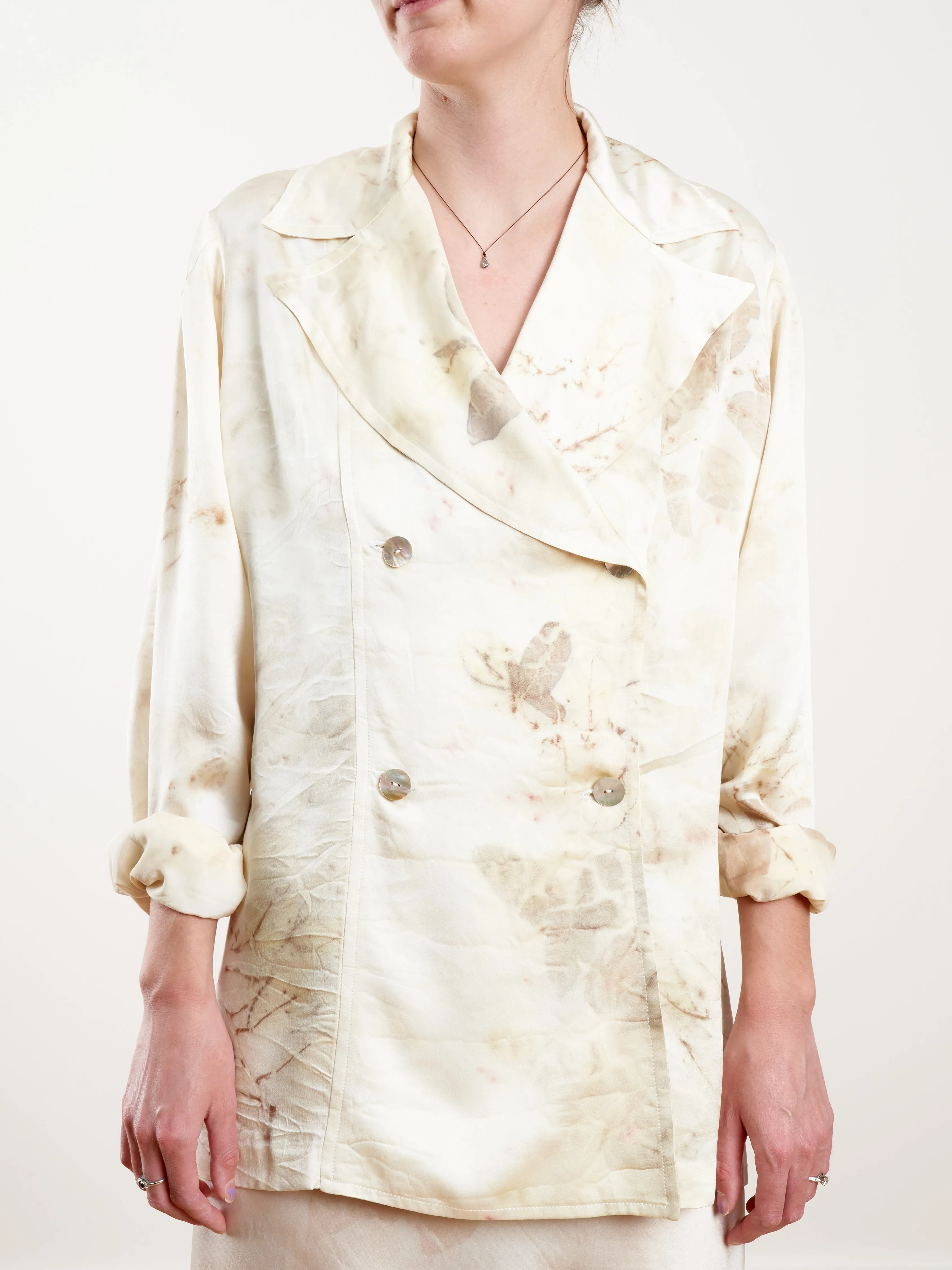 double breasted pajama jacket - plum leaf