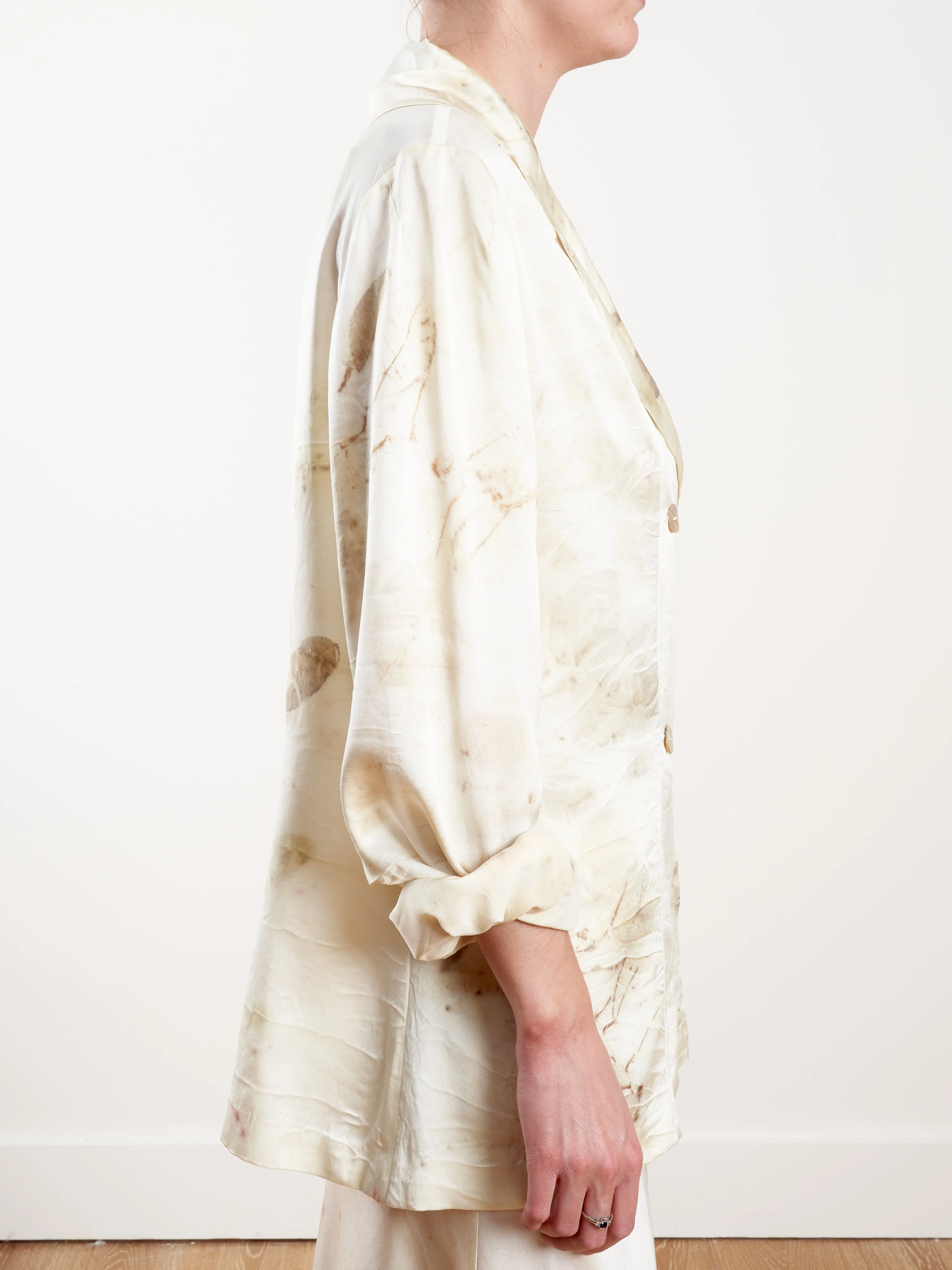 double breasted pajama jacket - plum leaf