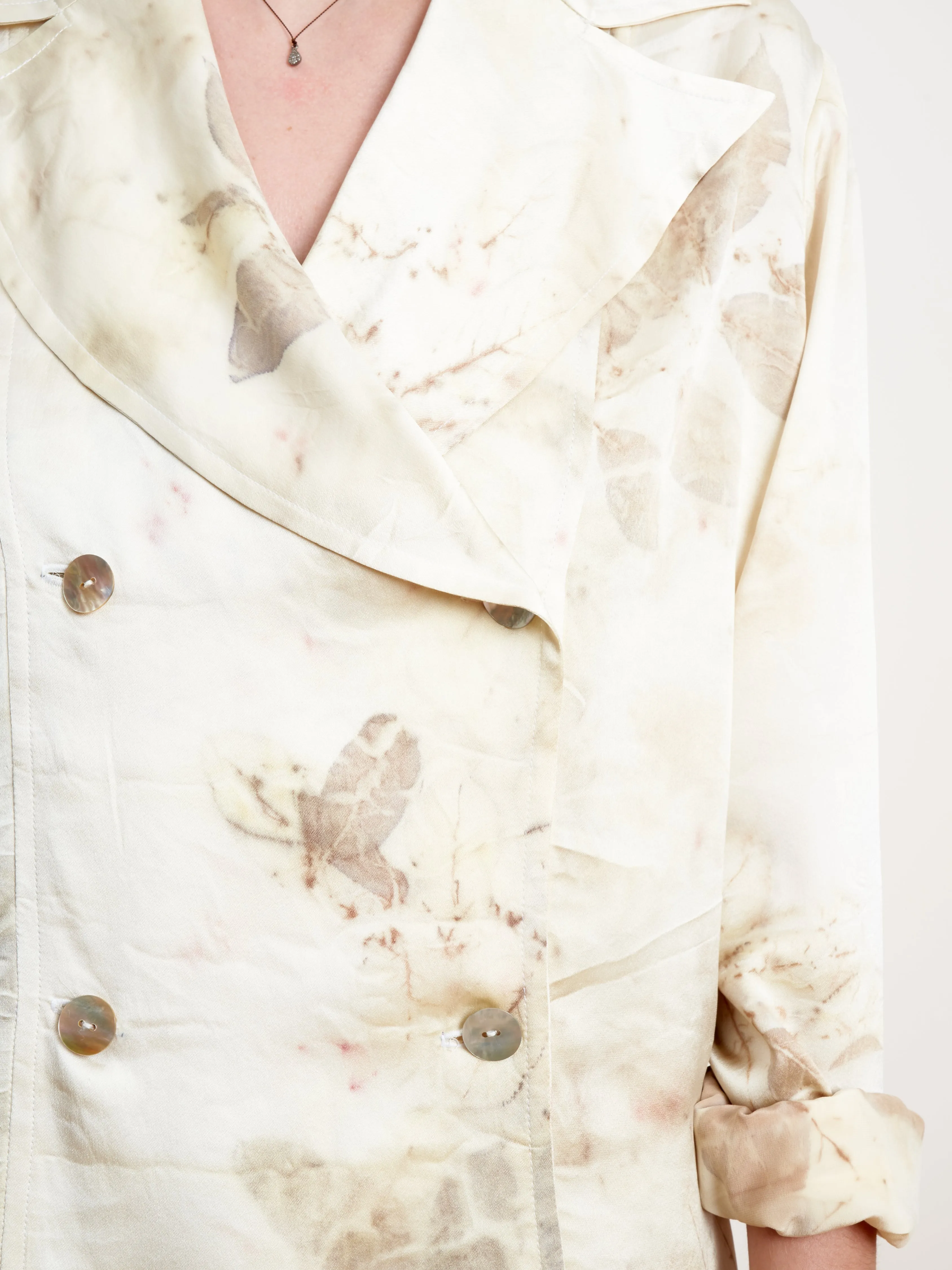 double breasted pajama jacket - plum leaf