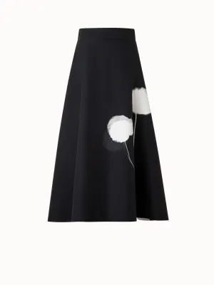Double-Face Midi Skirt with Dandelion Print