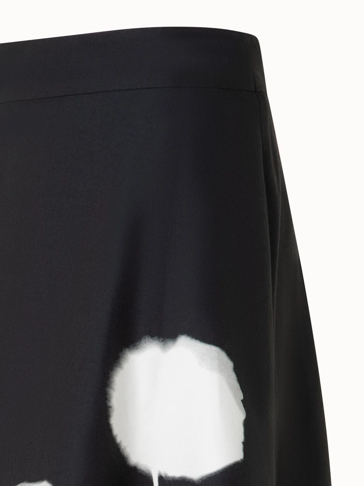 Double-Face Midi Skirt with Dandelion Print