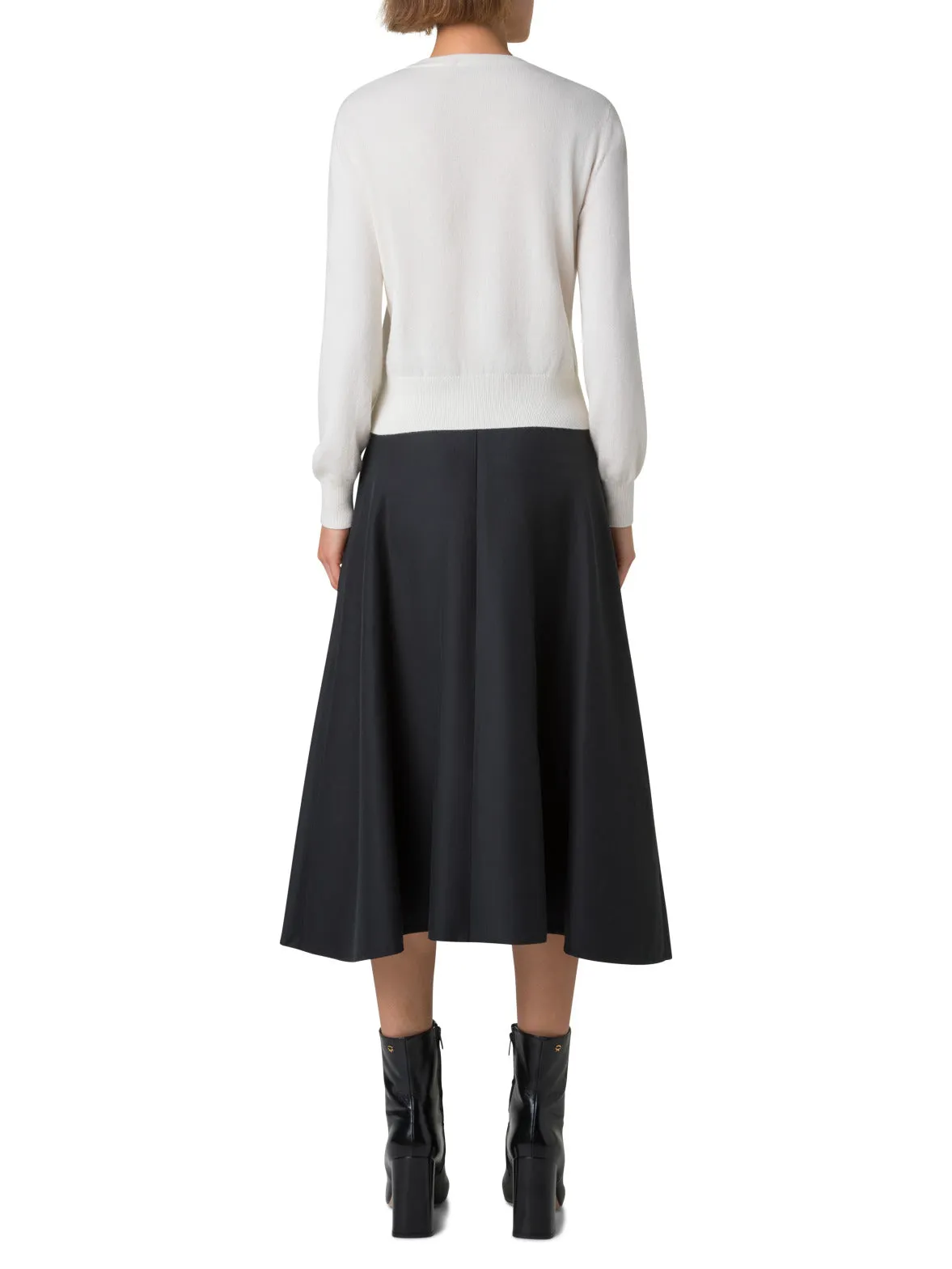 Double-Face Midi Skirt with Dandelion Print