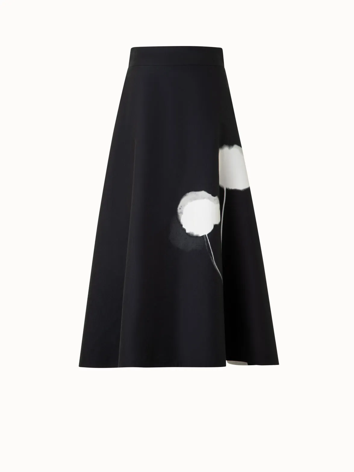 Double-Face Midi Skirt with Dandelion Print
