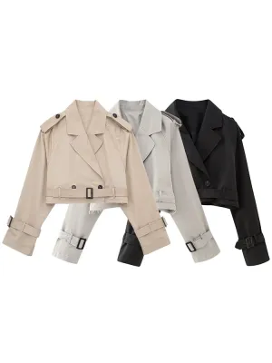 Dreamofthe90s Cropped Trench Jacket