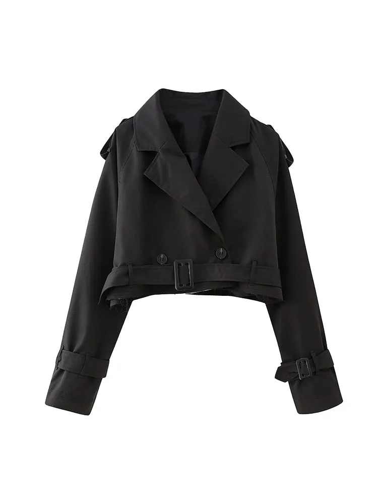 Dreamofthe90s Cropped Trench Jacket