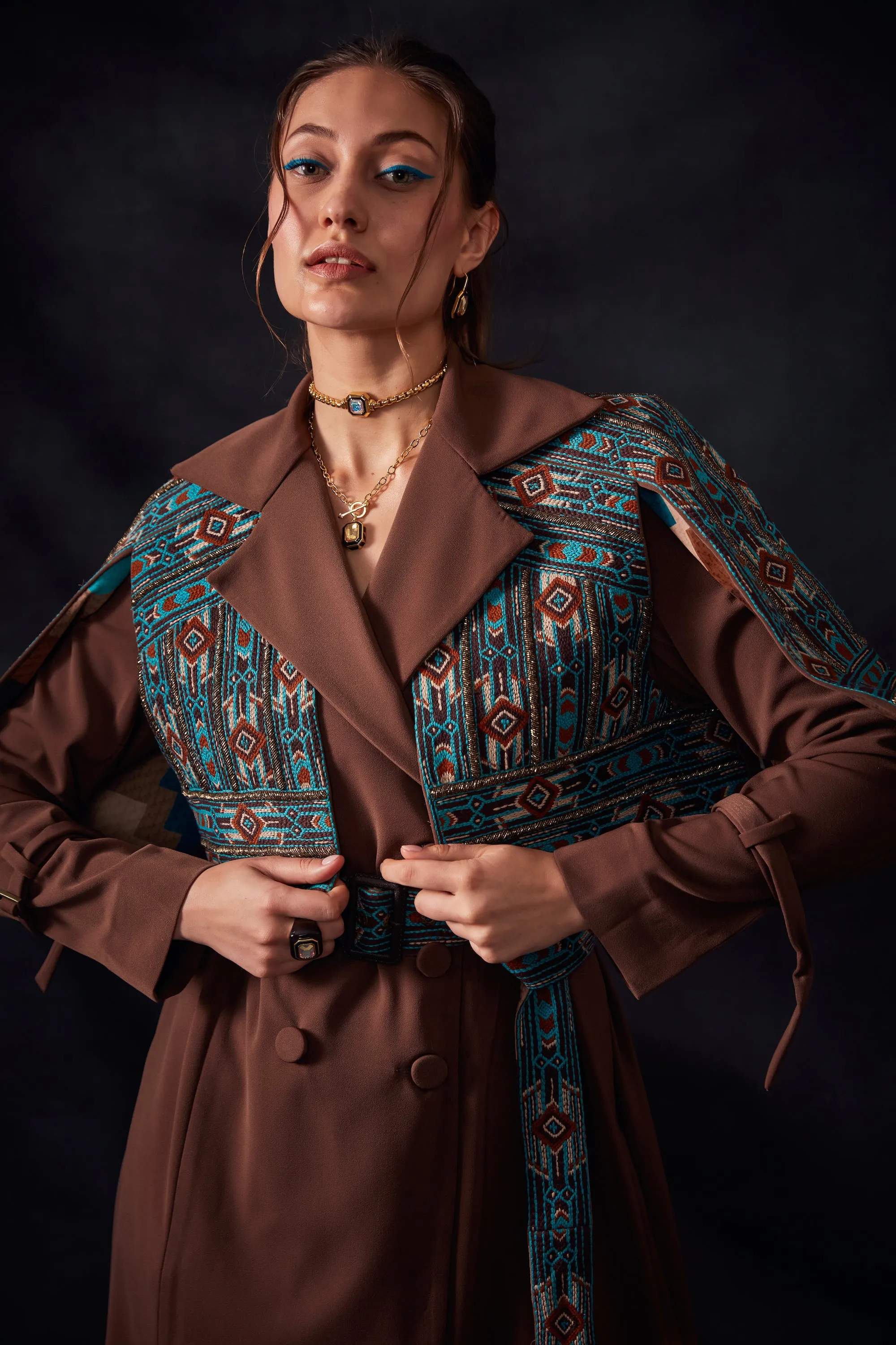 Embellished Open Shoulder Jacket