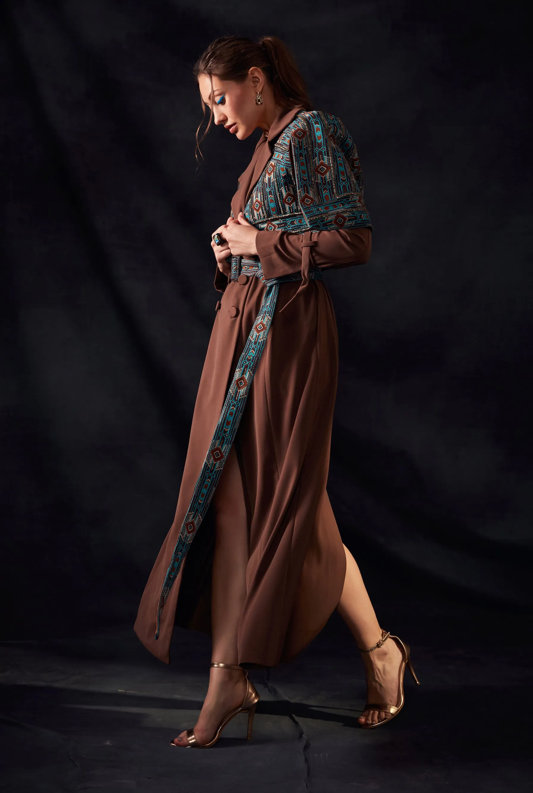 Embellished Open Shoulder Jacket