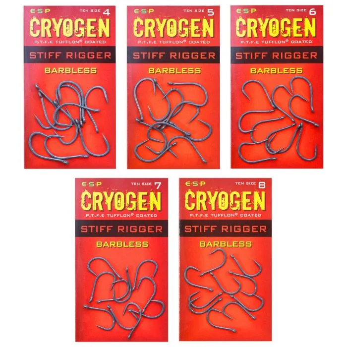 ESP Cryogen Stiff Rigger Barbless Hooks