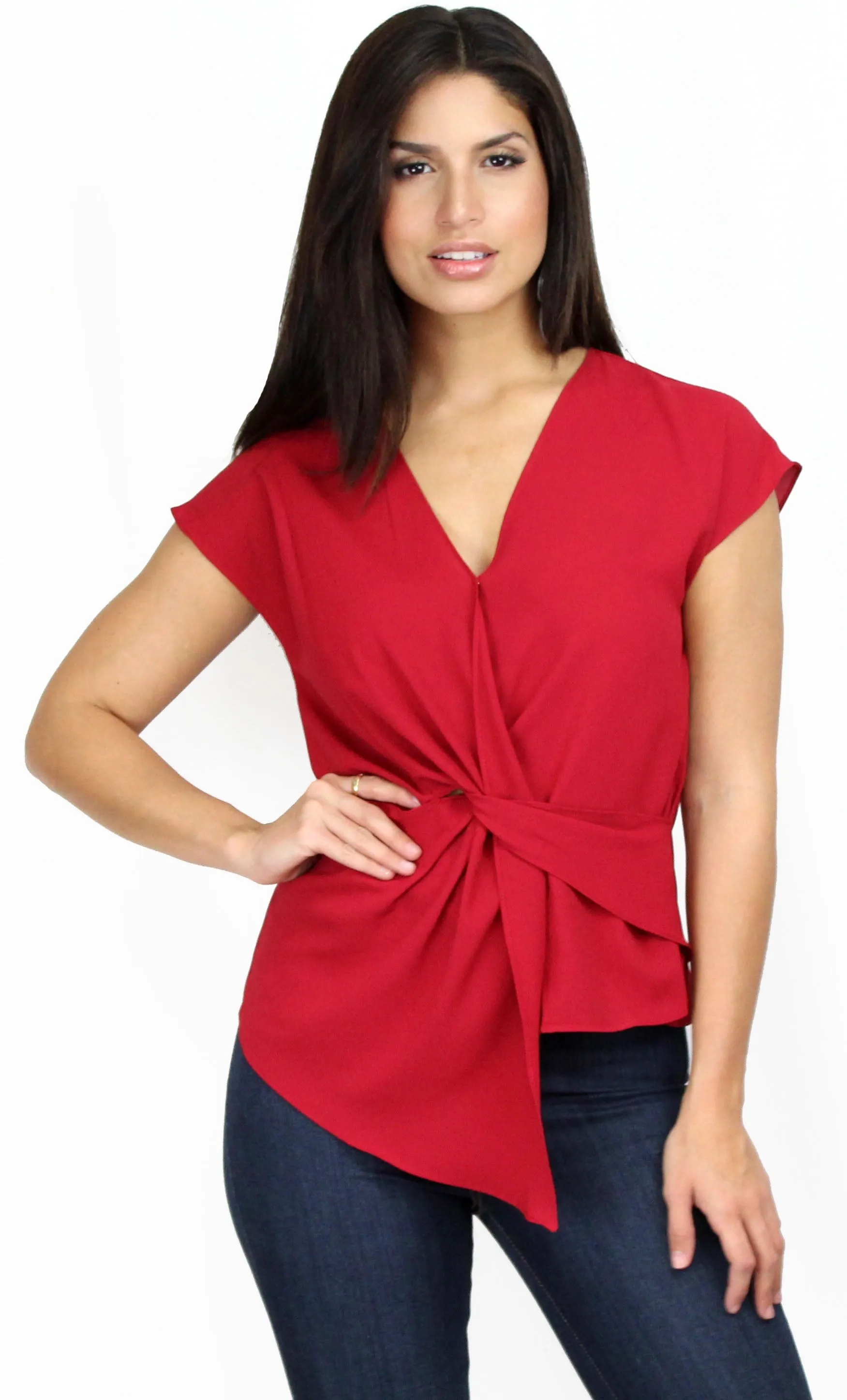 Feeling Myself Red Twist Blouse