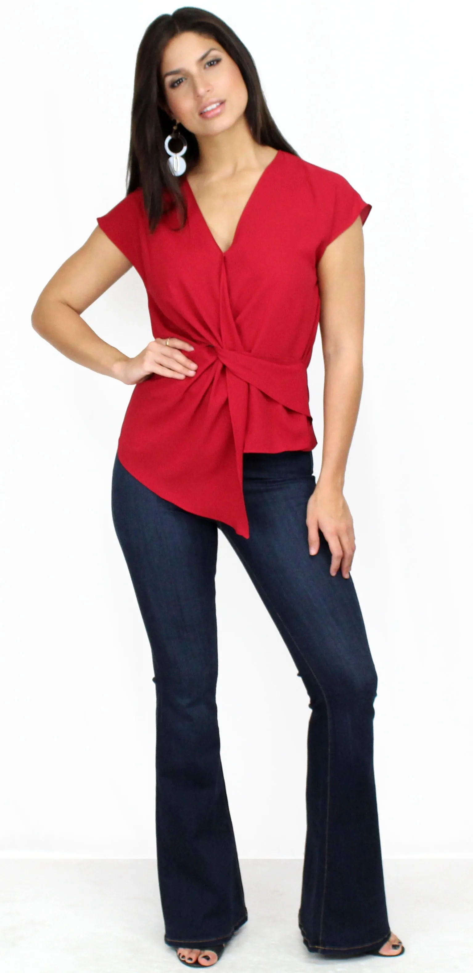 Feeling Myself Red Twist Blouse