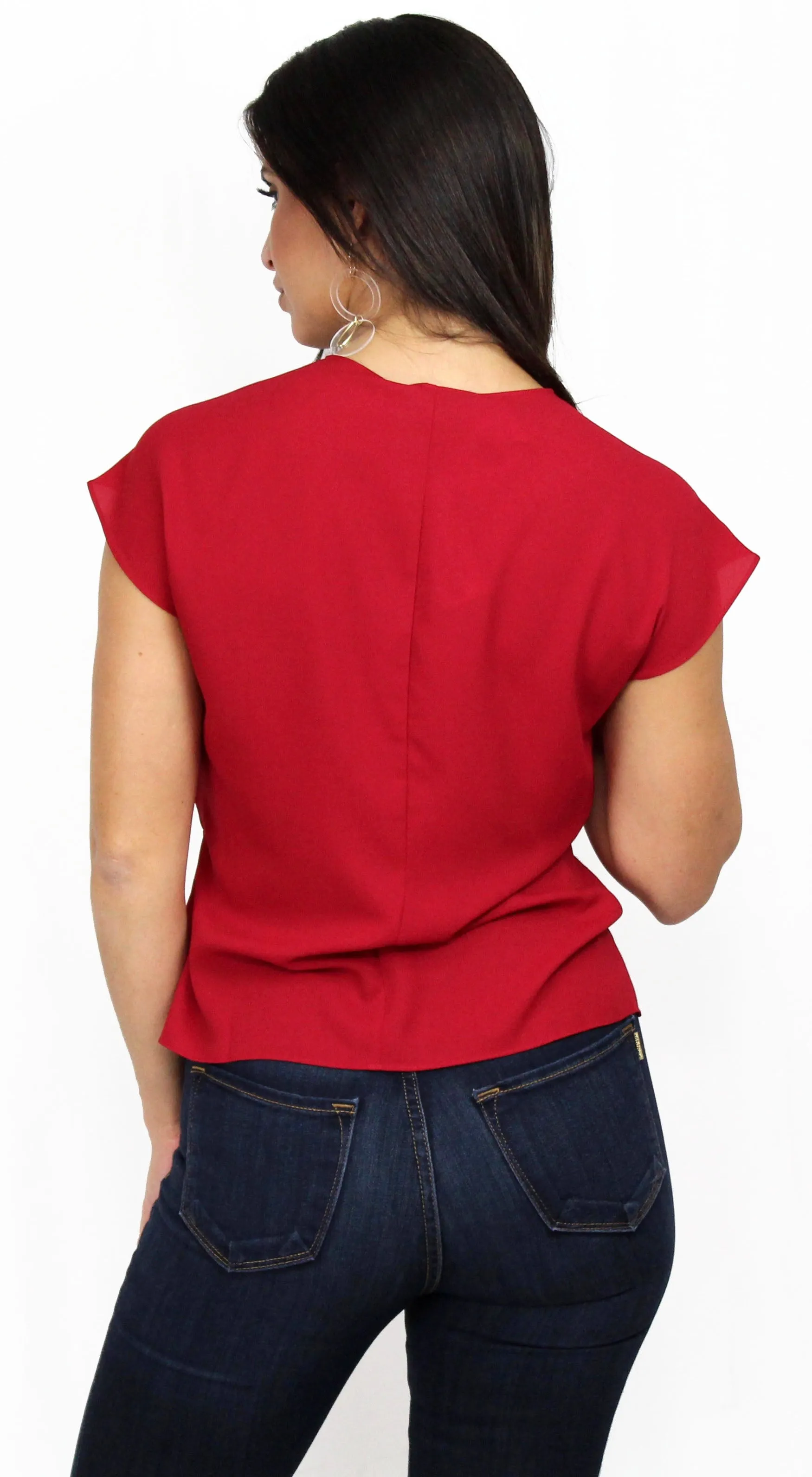 Feeling Myself Red Twist Blouse