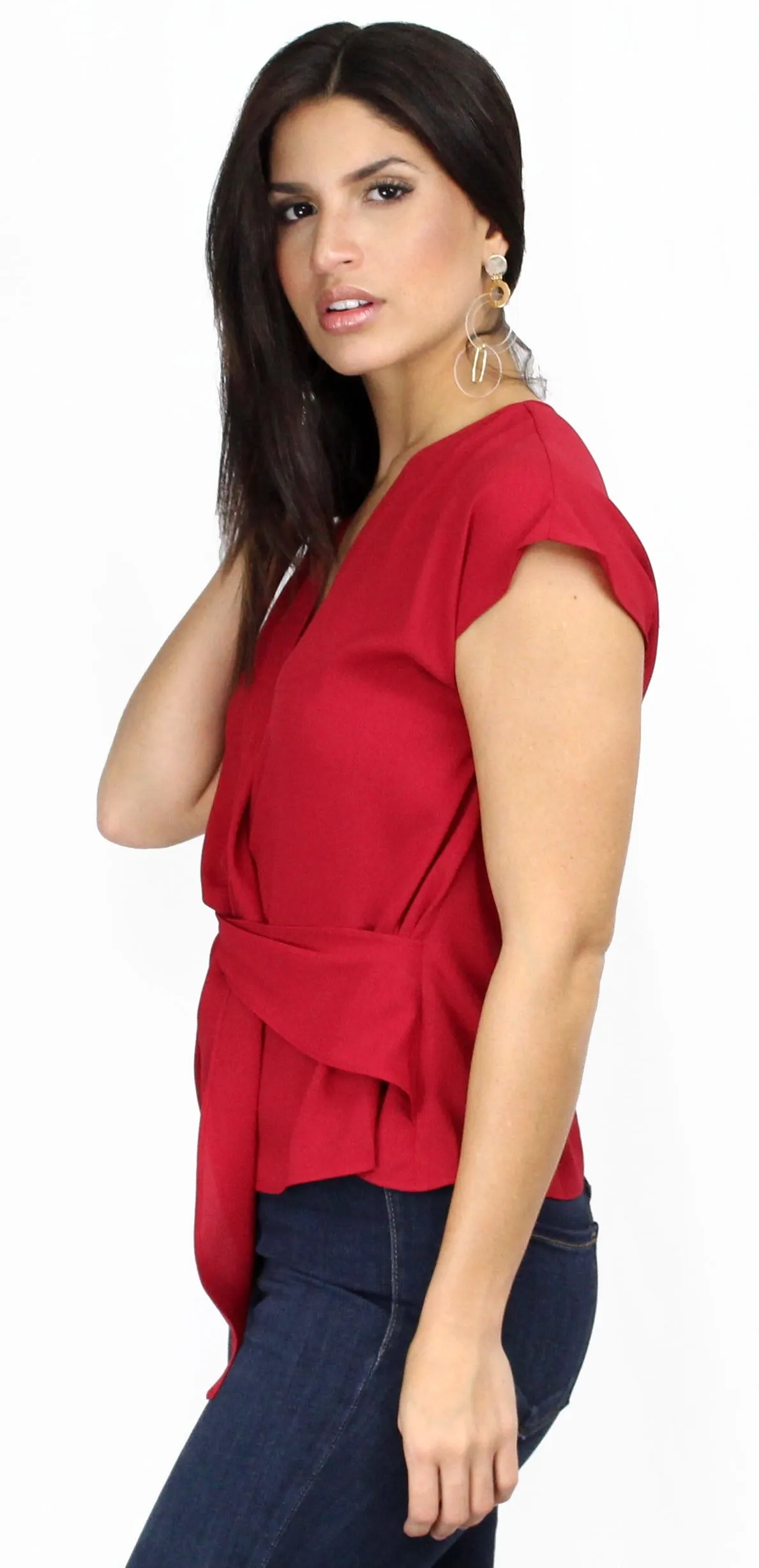 Feeling Myself Red Twist Blouse