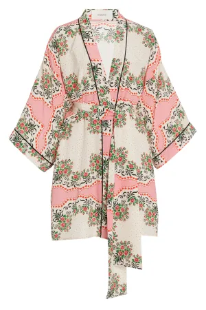 Floral Bouquet Silk Robe