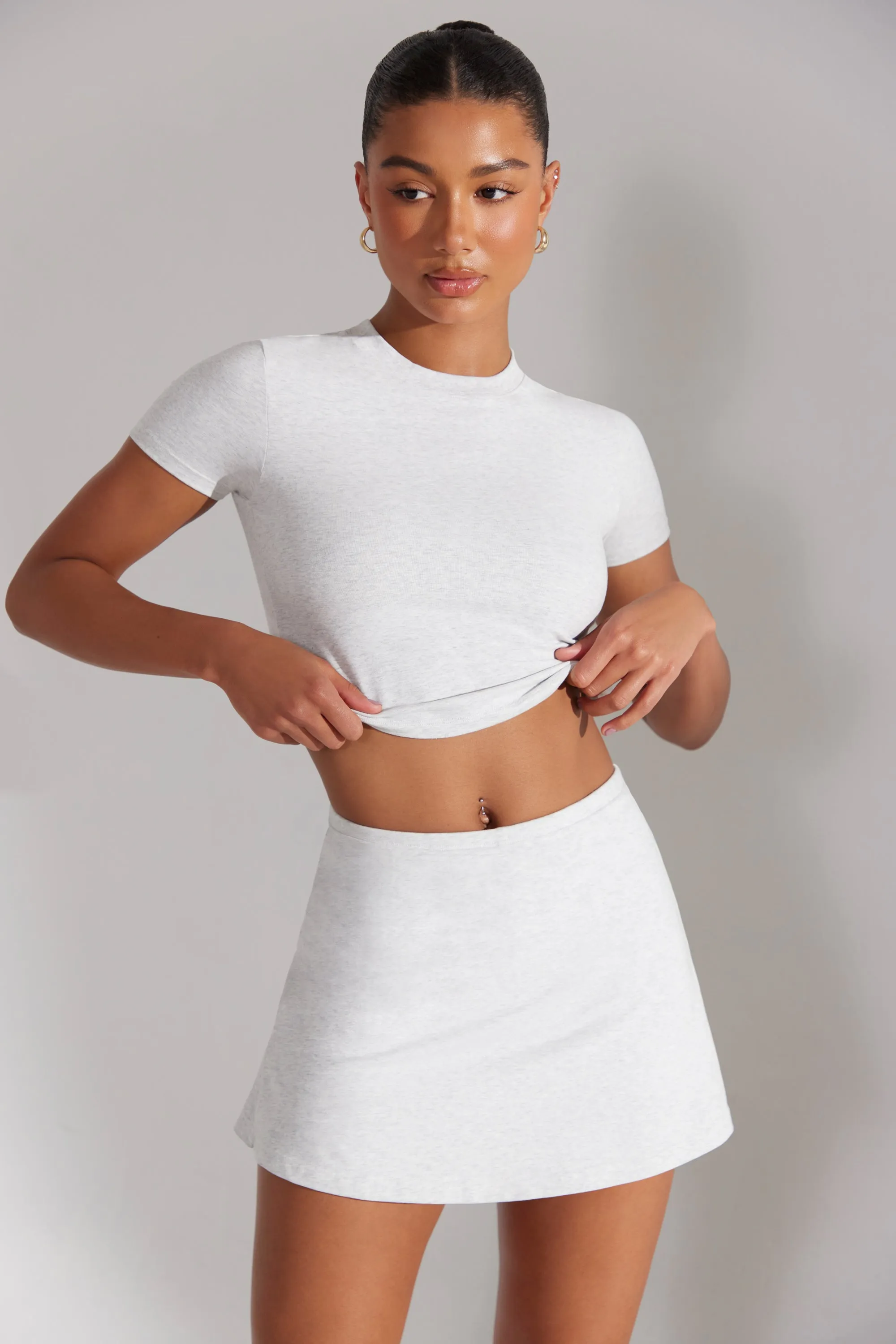 Foundation - A-Line Mini Skort in Heather Grey